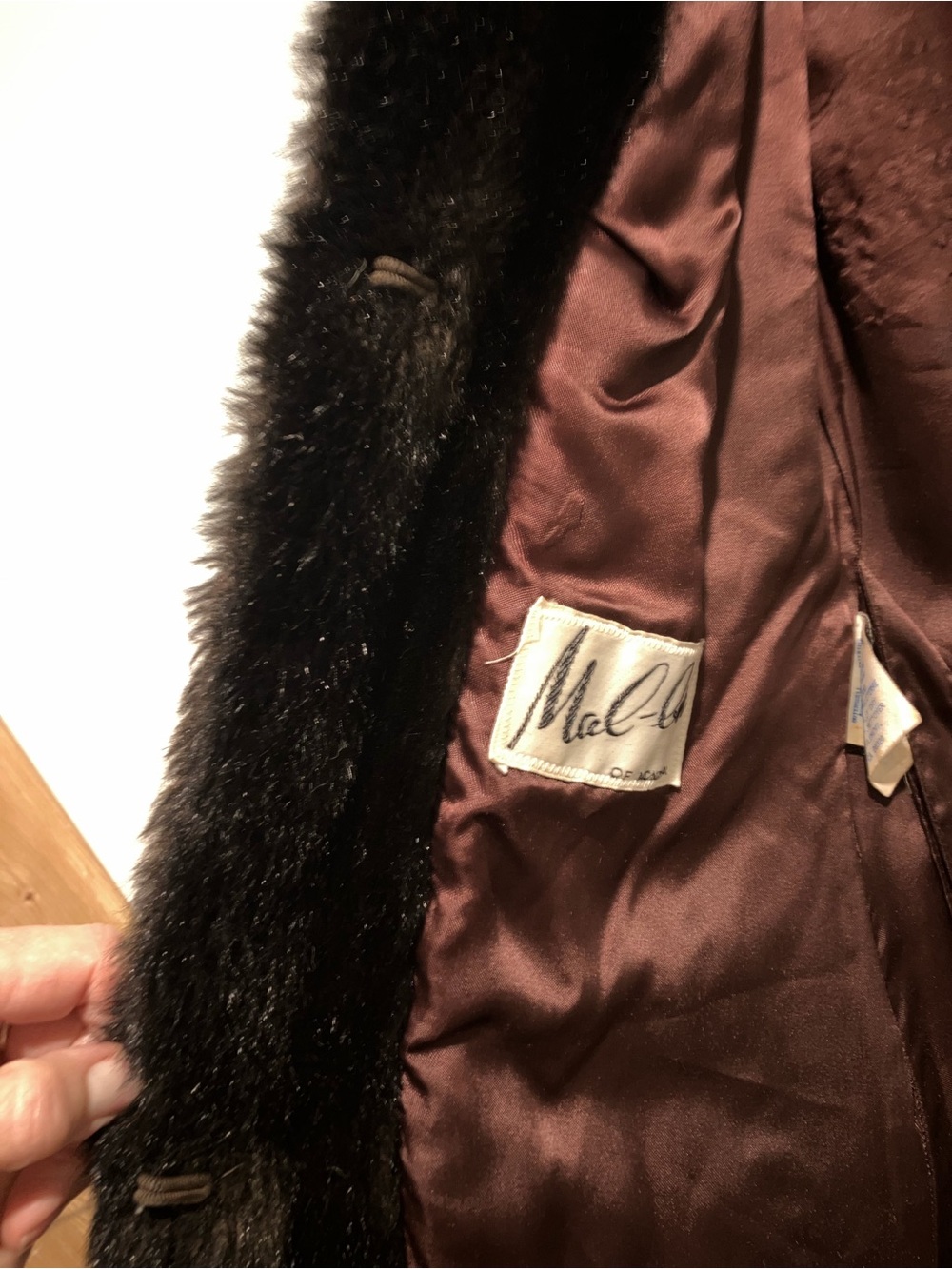 Vintage Faux Fur With Hood - Mid-Length - Black/Brown - Small - Picture 4 of 16